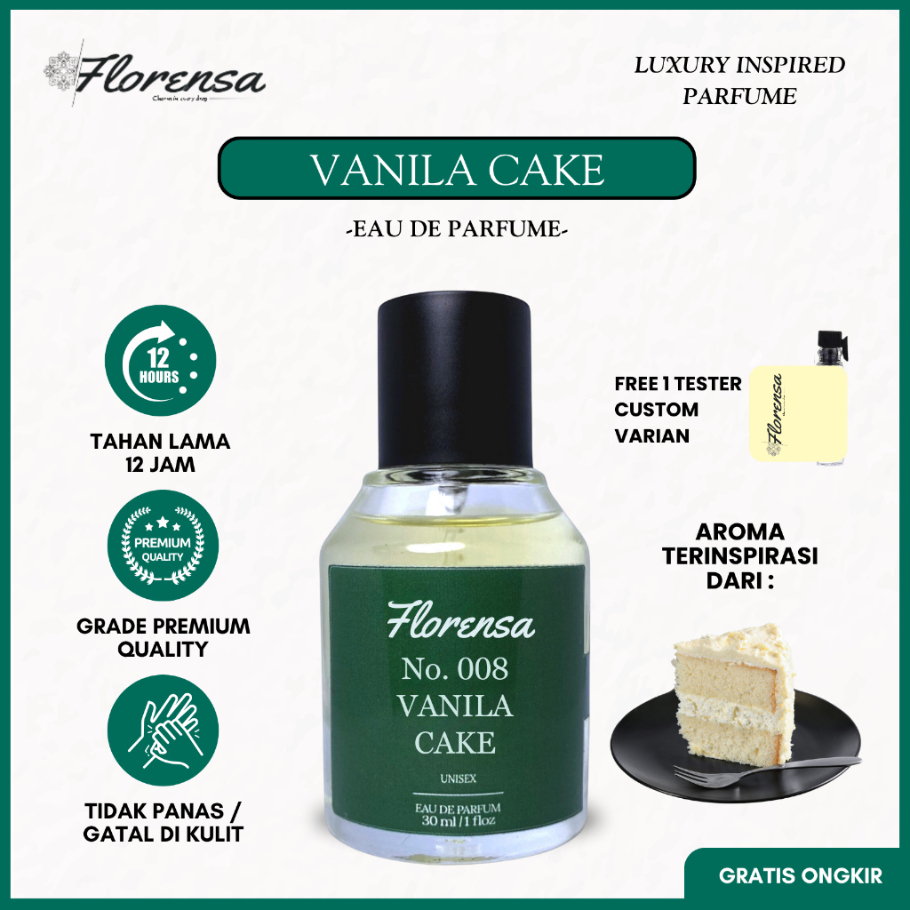 Florensa Parfume - Parfum Unisex Pria Wanita Best Seller Tahan Lama Aroma Manis Vanilla Fresh Wangi 