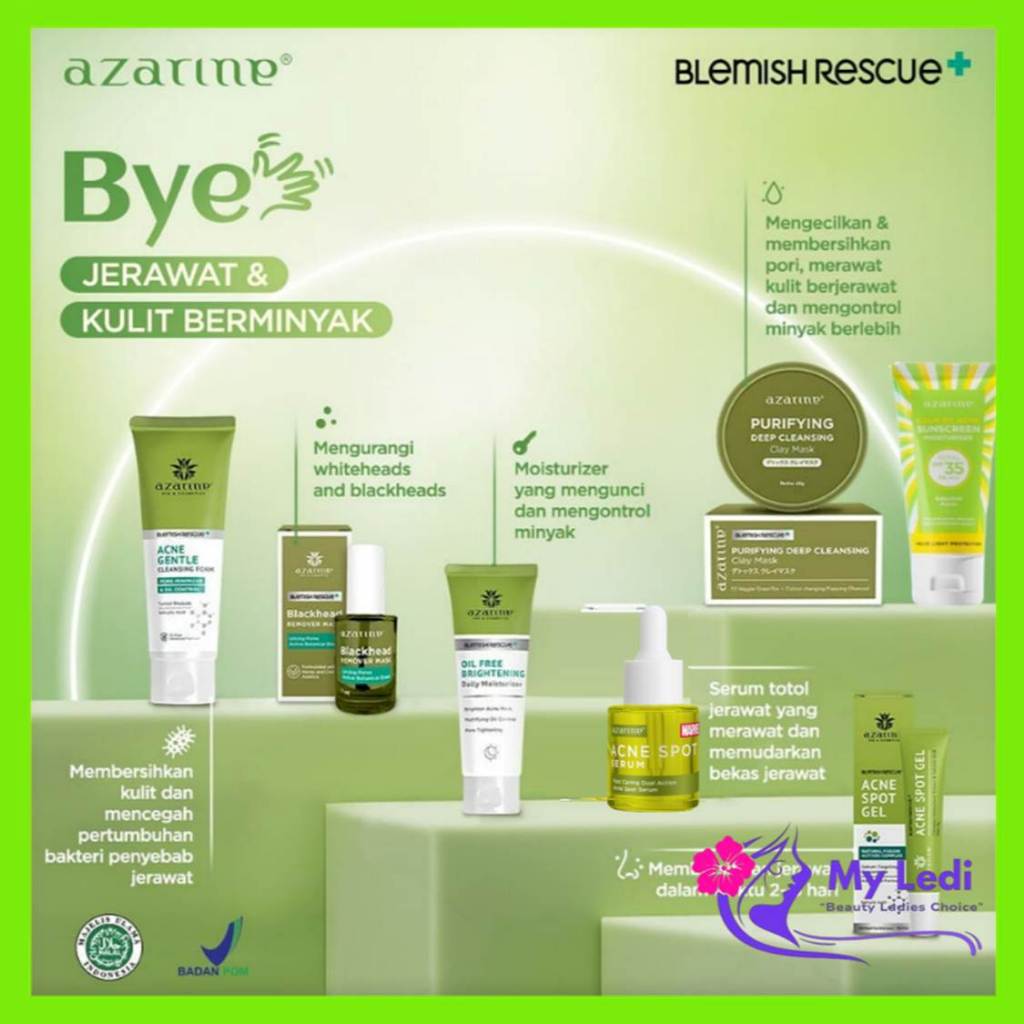 Azarine Anti Acne Series - Face Wash - Serum - Moisturizer - Sunscreen - Acne Treatment - MyLedi