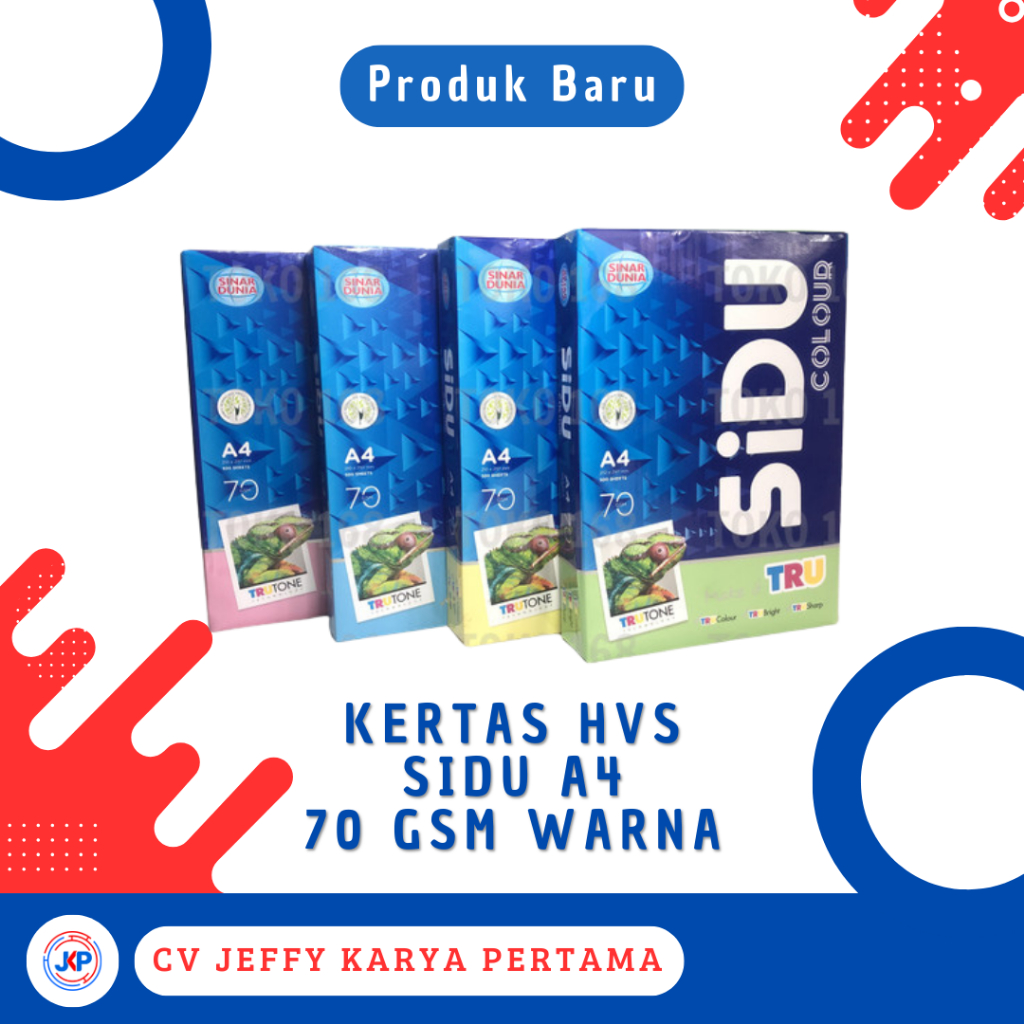 

Kertas HVS SIDU A4 70 GSM WARNA