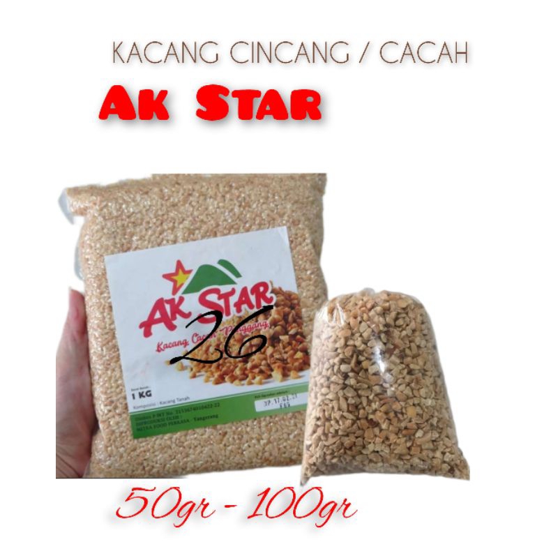 

KACANG CACANG / CACAH /KACANG REMUK Ak Star 50gr-100gr