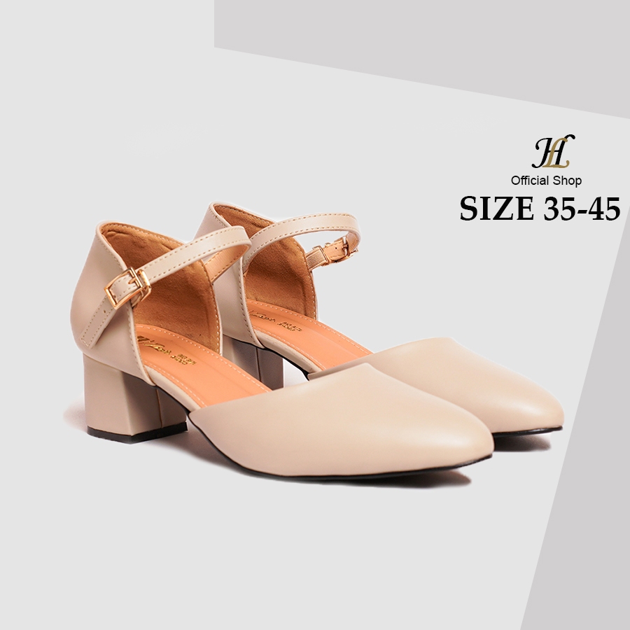 Sepatu Bustong Wanita Ukuran Besar Jumbo 41-45 Sepatu Heels Wisuda Kerja Pesta