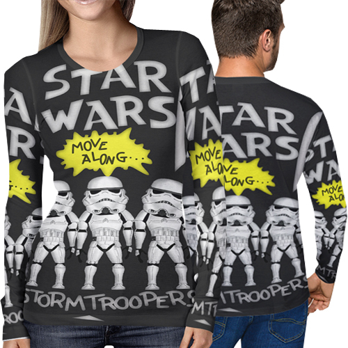 New Longsleeve T-SHIRT Star Wars Rounded Storm Trooper Tshirt Fullprint Bahan Polyester Jersey | Siz