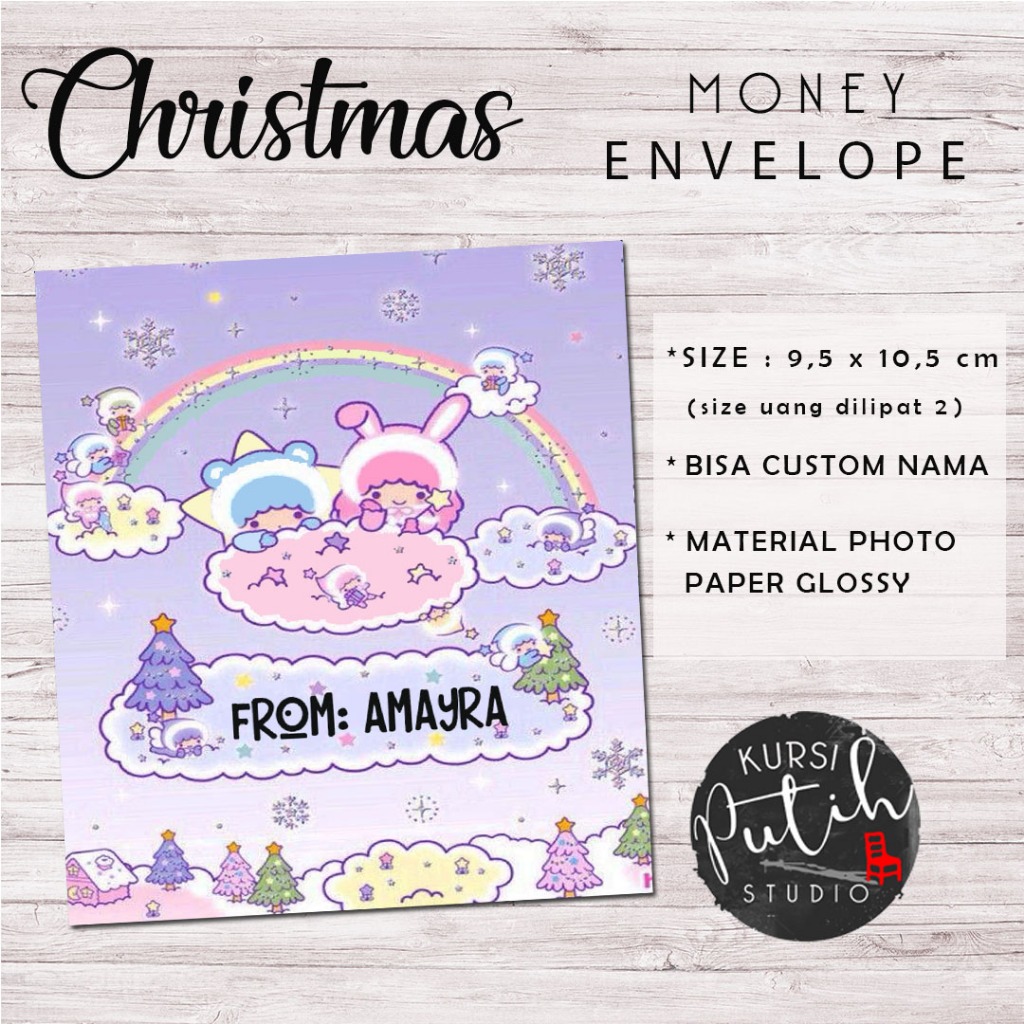 

amplop uang tema natal money envelope tema little twin stars sanrio