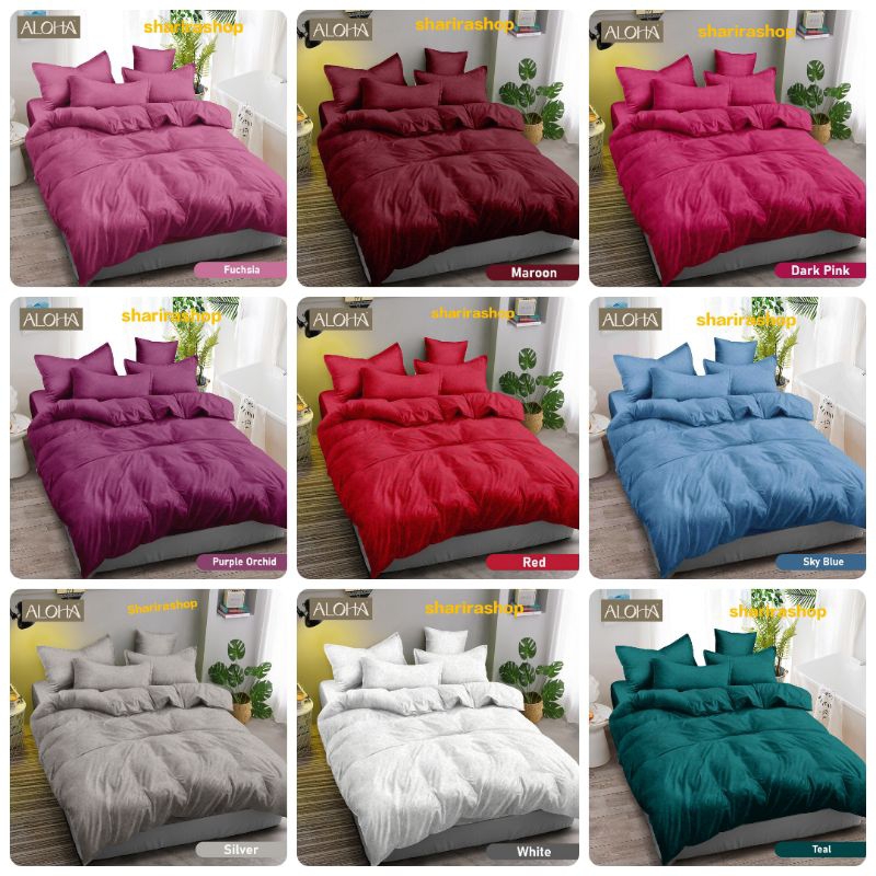 BEDCOVOVER ALOHA POLOS, BEDCOVET SED SPREI FLAT, BEDCOVER ALOHA SED POLOS EMBOS