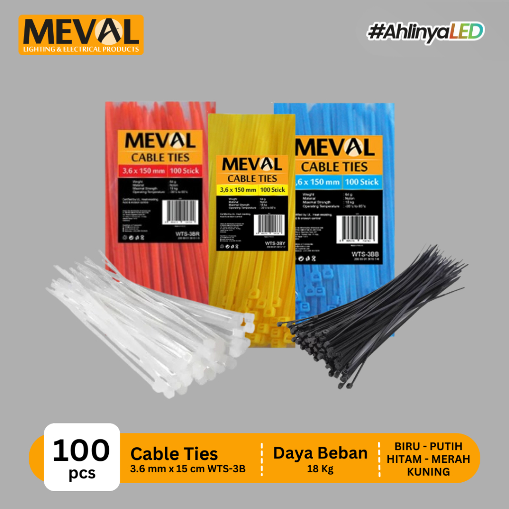 MEVAL Kabel Ties 3,6mm Cable Ties - 15cm