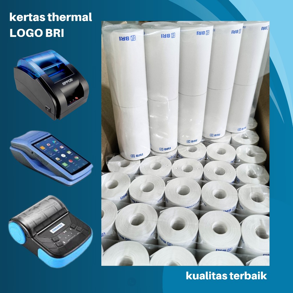 

klm 100 ROLL KERTAS THERMAL EDC LOGO BRI 58X30/58X30