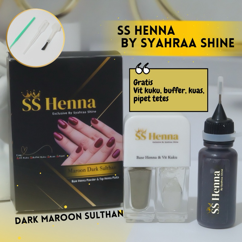SS Henna|| Syahraa Shine || inai kuku|| Henna kuku ||Henna Muslimah || Henna Maroon