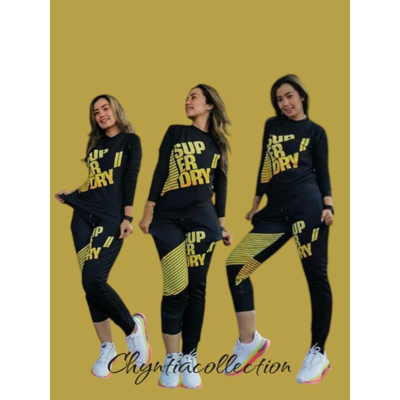 BAJU SENAM,SETELAN OLAHRAGA WANITA SXB SPORT SUPERDRY TWO AND JOGGER