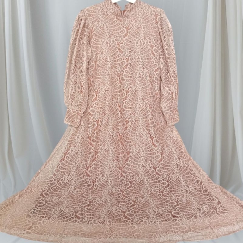 Gamis brukat full furing >baju lebaran >baju kondangan.