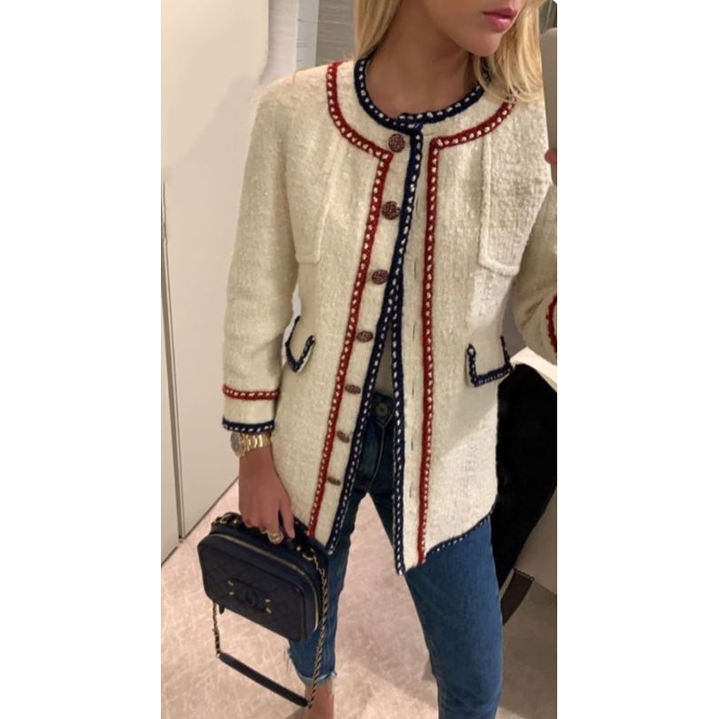 white tweed taglabel blazer