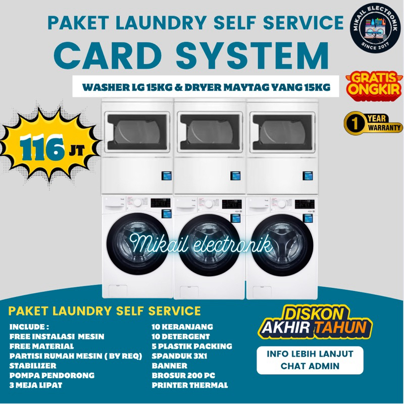 PAKET USAHA LAUNDRY TAP CARD SISTEM / TAP KARTU