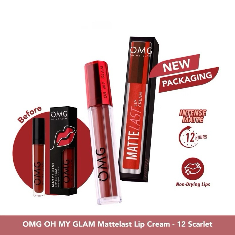 OMG Oh My Glam Matte Kiss Lip Cream 3.5g ( lipstick lipstik lipcream )