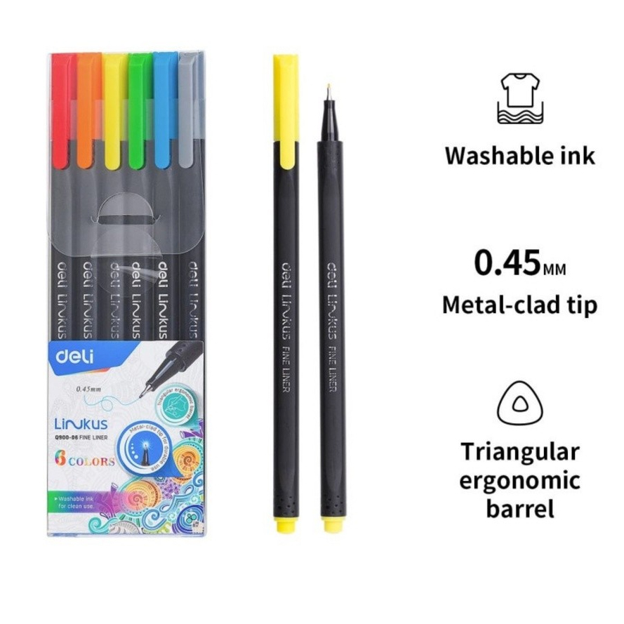 

Deli EQ900-06 Pena liner Segitiga 6 Warna (campuran)