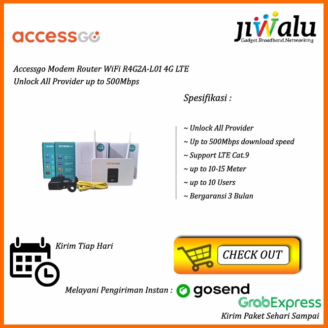 Modem Router Wifi Accessgo R4G2A-L01 4G LTE Unlock All Operator Up to 500Mbps