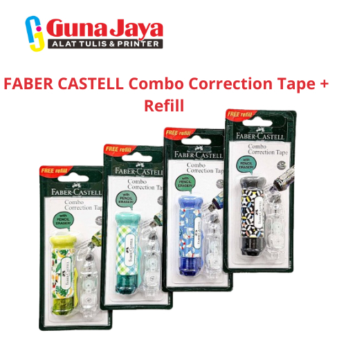 

FABER CASTELL Combo Correction Tape + Refill - Paket Penghapus Koreksi dengan Isi Ulang Tinta