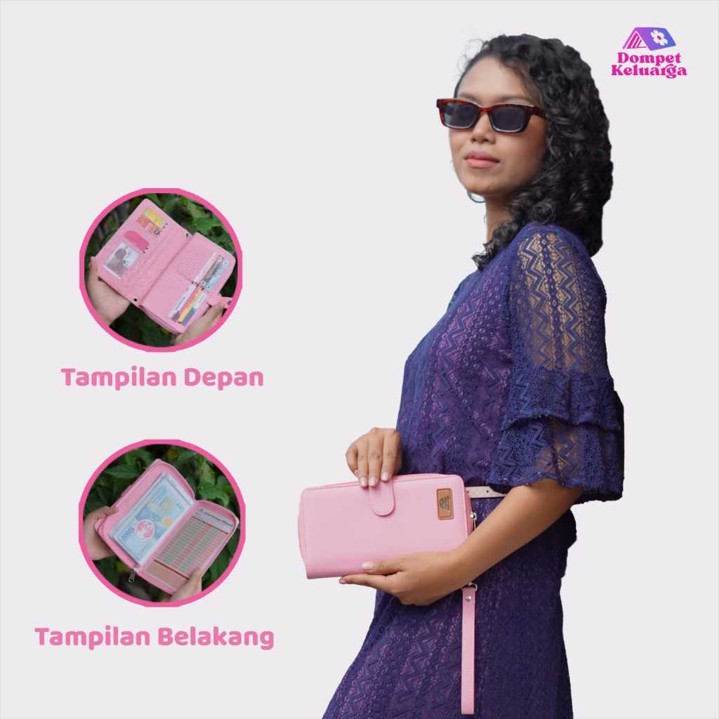 Dompet Keluarga - Dompet Budgeting Pengatur Keuangan Bulanan Keluarga Wallet Organizer Mily - Pink