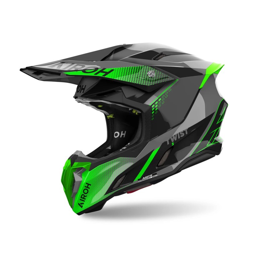 Helm Full Face Airoh Twist 3 Shard Green Gloss Helmet Airoh Twist 3 Cross Trail Original