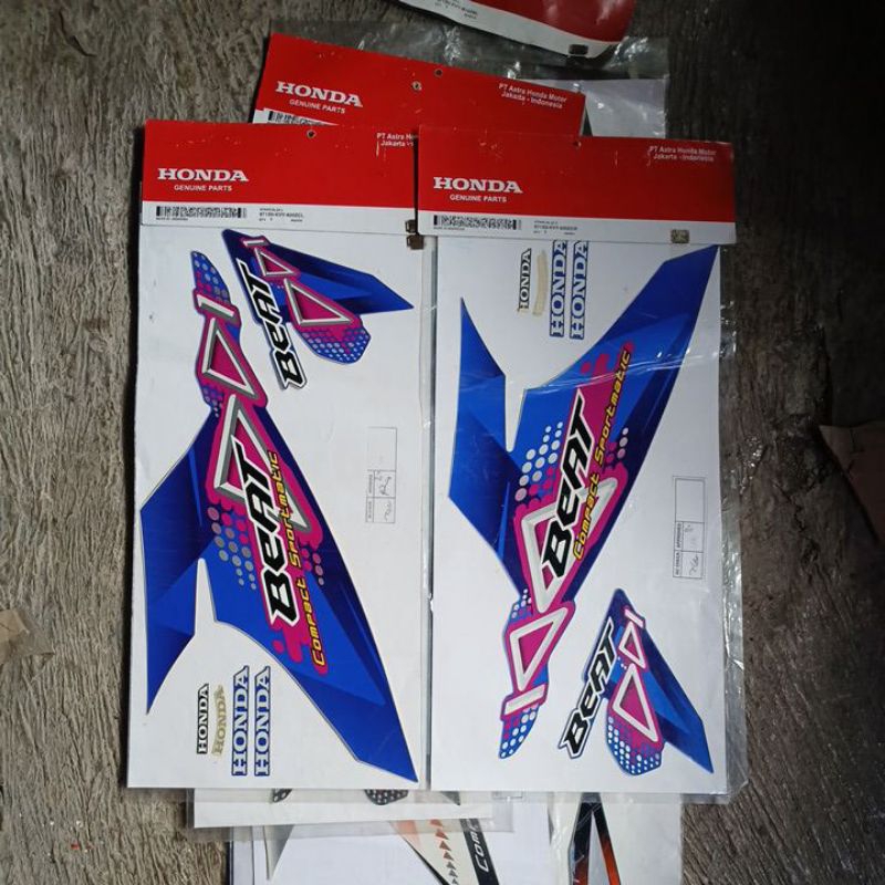 striping stiker list body honda beat karbu biru original baru AHM