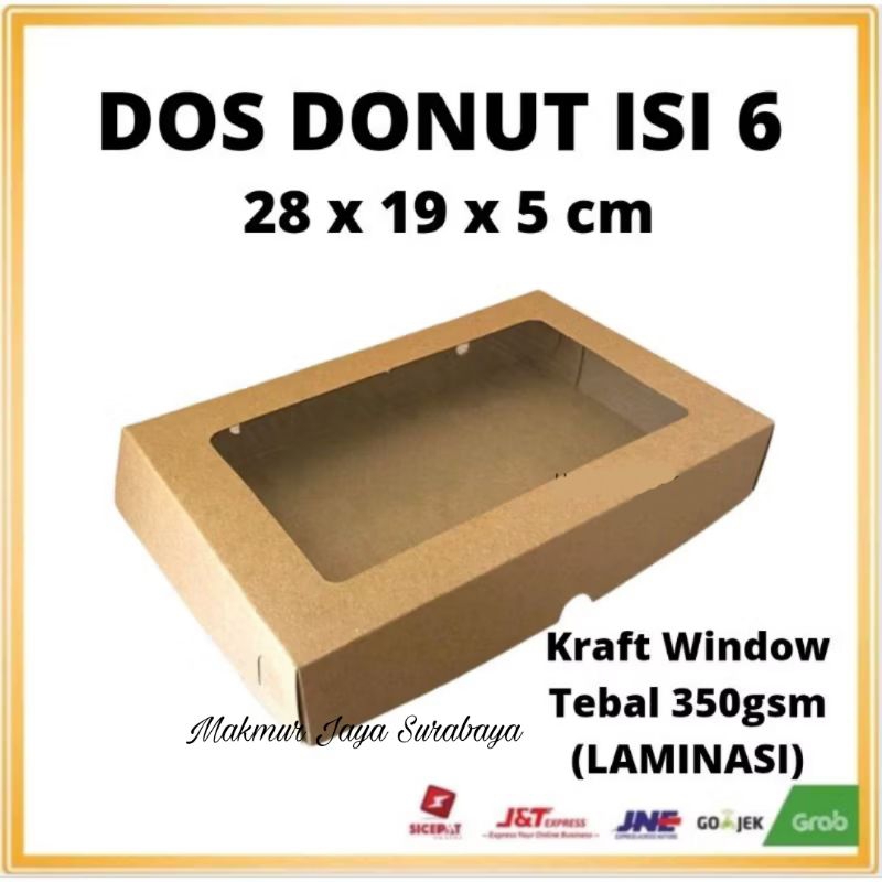 

Dus Kraft Donat Isi 6 Laminasi Window/Dus Donat Isi 6 Laminasi