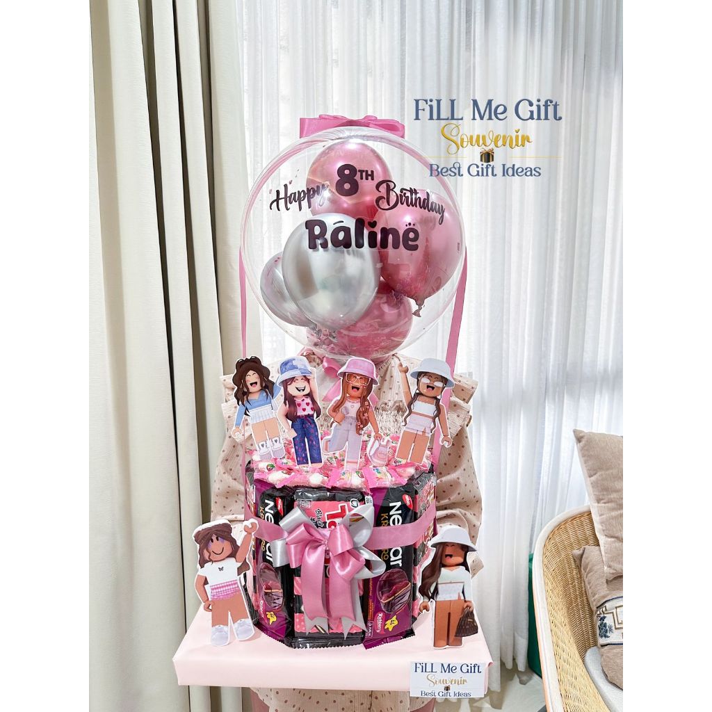 BJ - Balon Snack Topper Birthday Bertema / Tart Snack Ulang Tahun Ro Blox Girl
