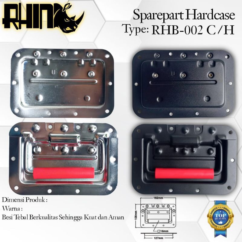 HANDLE BOX HARDCASE BESAR BESI SILVER HANDEL BOBOK ASESORIS MIXER (16×11cm) 380GR (TEBAL)