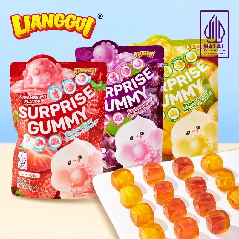 

LIANGGUI Surprise Gummy 108gr - LIANG GUI Permen Jelly Lunak - Soft Candy