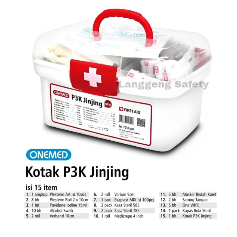Kotak P3K Lengkap + Isi 15 Pcs / P3K Terbaik / Peralatan Medis