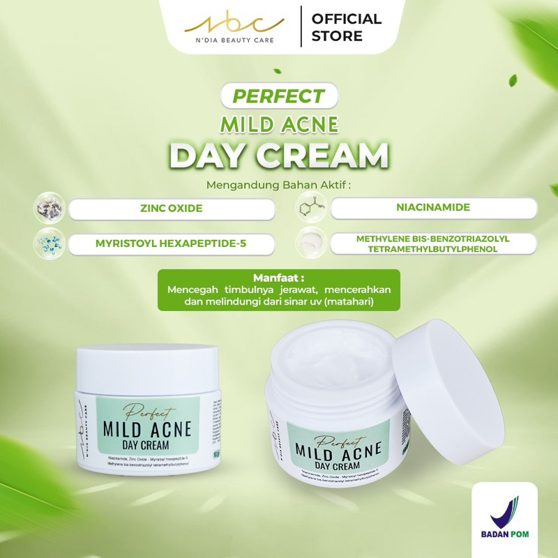 nbc Perfect Mild Acne Day Cream krim siang paket jerawat ndia beauty care