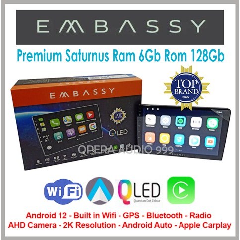 Head unit android 9 inch embassy saturnus ram 6 gb + rom 128 gb Headunit android mobil 9 inch embass