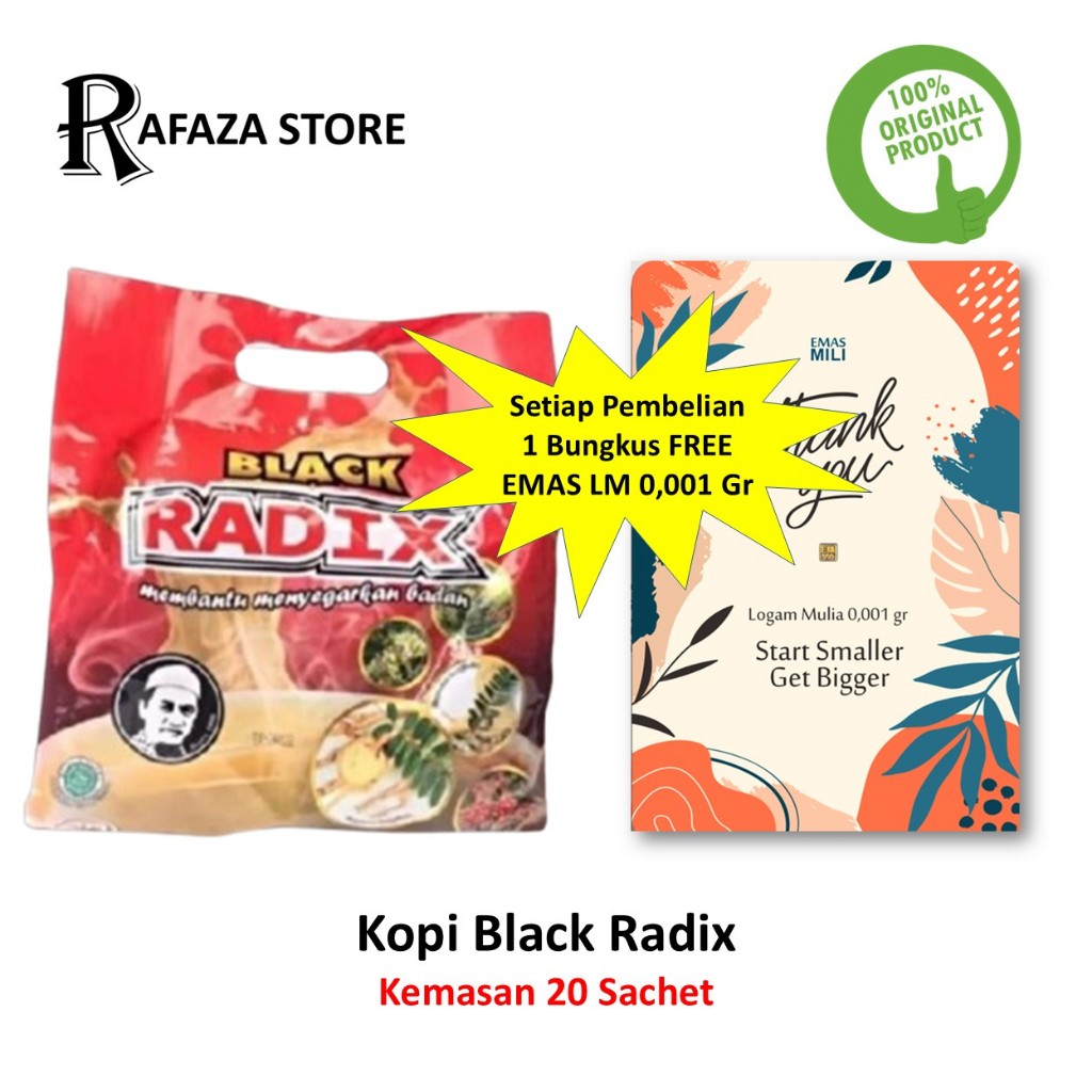 

Kopi Black Radix Pak Haji isi 20 Sachet