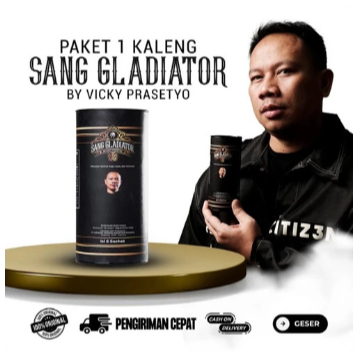 

Kopi Sang Gladiator By Vicky Prasetyo Asli Orginal BPOM Tingkatkan Stamina - 1 Box Isi 6 Sachet