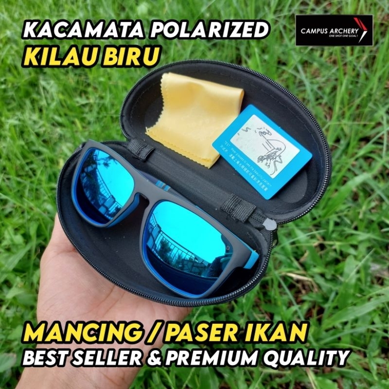 Kacamata Polarized Tembus Air Kilau Biru Kacamata Mancing Paser Ikan