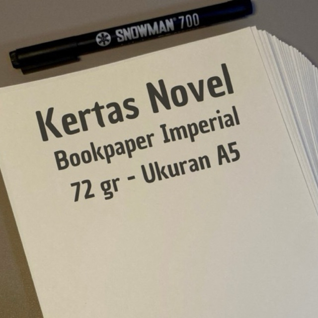 

Kertas Bookpaper Imperial atau Kertas Novel - Ukuran A5 72 gr