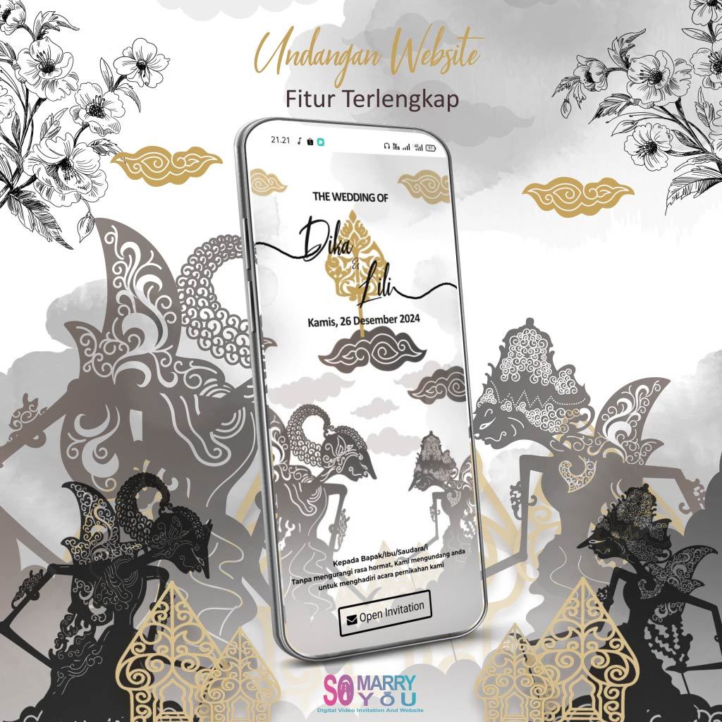Promo Undangan Digital Website Pernikahan Wayang Adat Jawa Web Invitation Online Modern Java Elegant