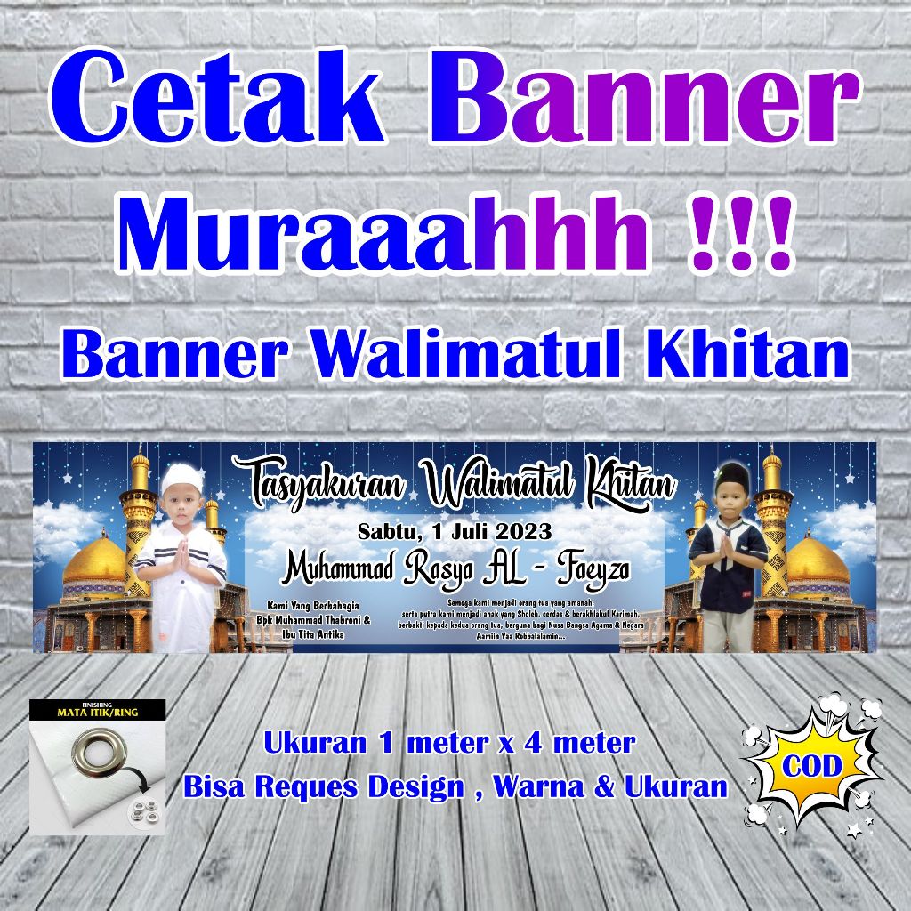 Spanduk Banner Khitanan Ukuran 4 meter x 1 meter