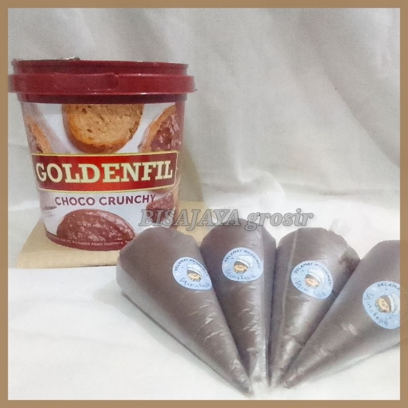 

Goldenfil choco Crunchy REPACK plastik 100gr Termurah selai glaze roti