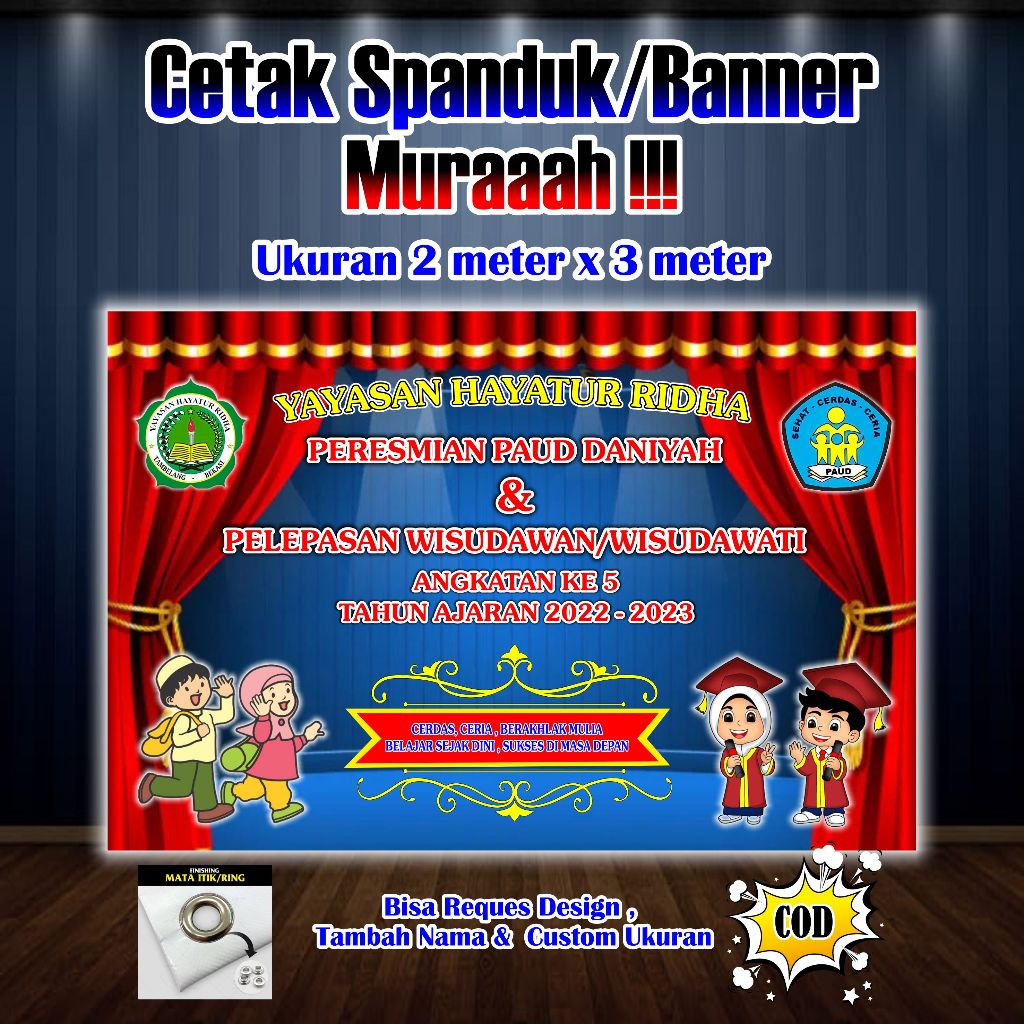 Spanduk Banner Wisuda Ukuran 3 meter x 2 meter