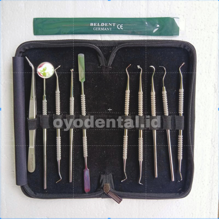JHN01 Dental instrument instrumen kit / diagnostic set / instrument dasar / student kit schezher
