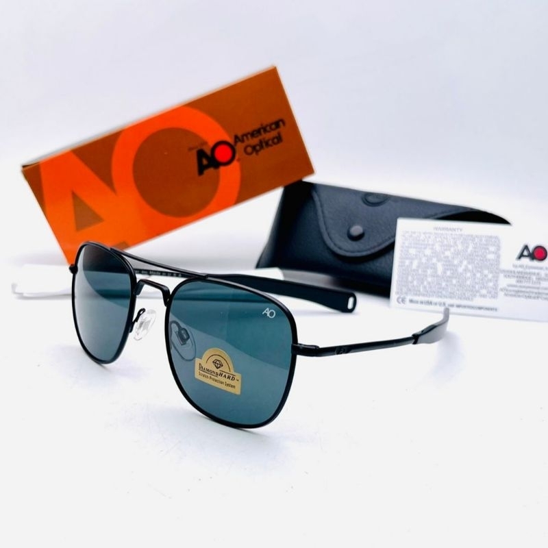Kacamata Hitam Pilot Aviator American Optical AO Lensa Kaca