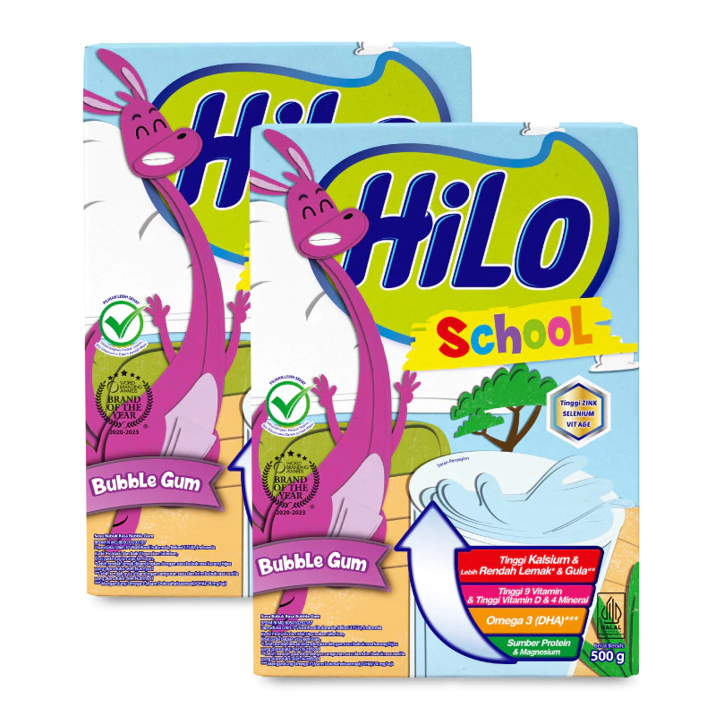 

HiLo School Bubble Gum 500 gram - Susu Tinggi Kalsium Lebih Rendah Lemak
