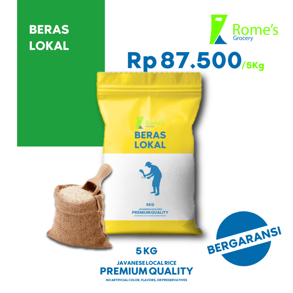 

Beras Lokal | 5 Kg I Fresh I Bergaransi I Romes Grocery