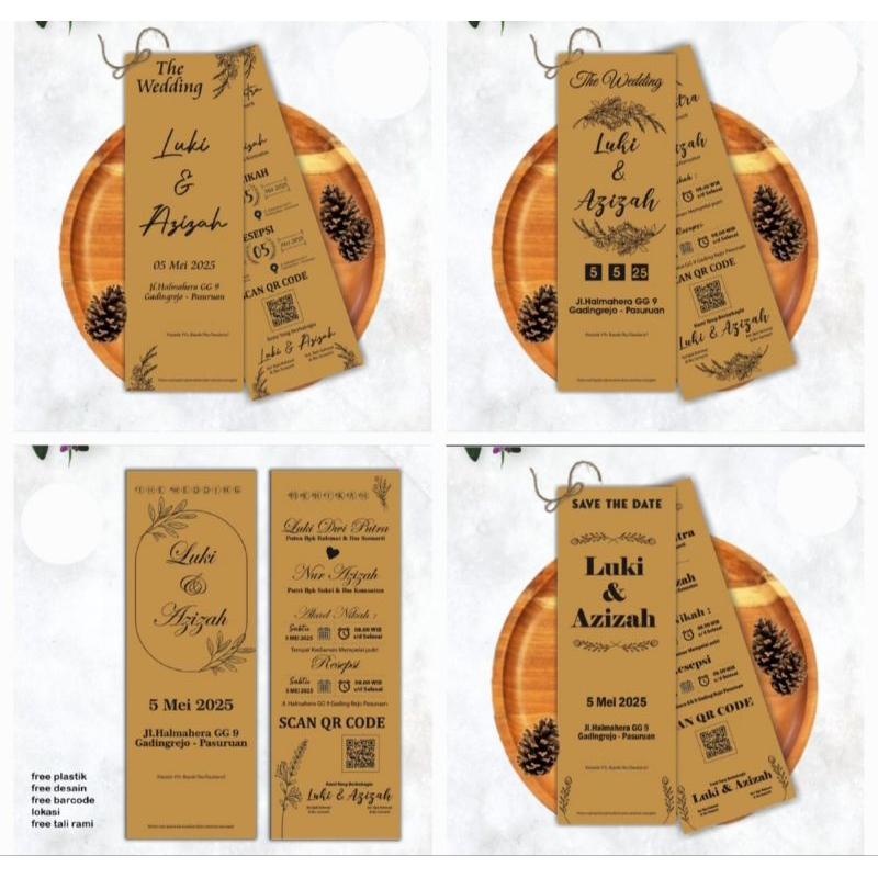 UNDANGAN PERNIKAHAN RUSTIC UNDANGAN NIKAH SIMPEL RUSTIC UNDANGAN MURAH UNDANGAN CUSTOM UNDANGAN KRAF