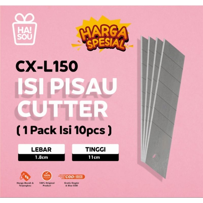 

HAISOU Isi Pisau Cutter Besar L-150 1 Tube ( 5pcs )