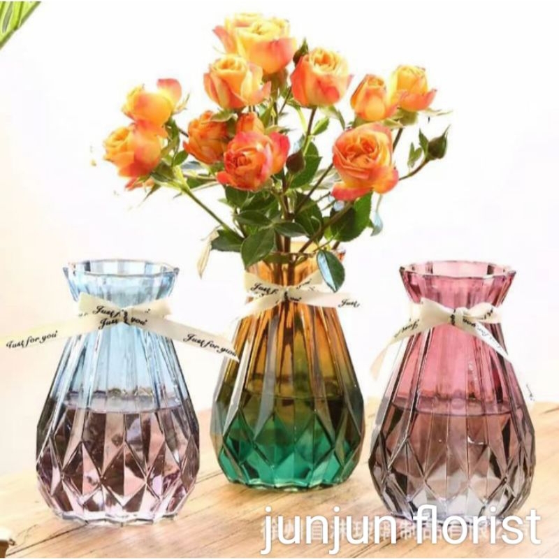 RB vas bunga kaca warna//vas kaca murah//vas bunga kaca cantik berwarna