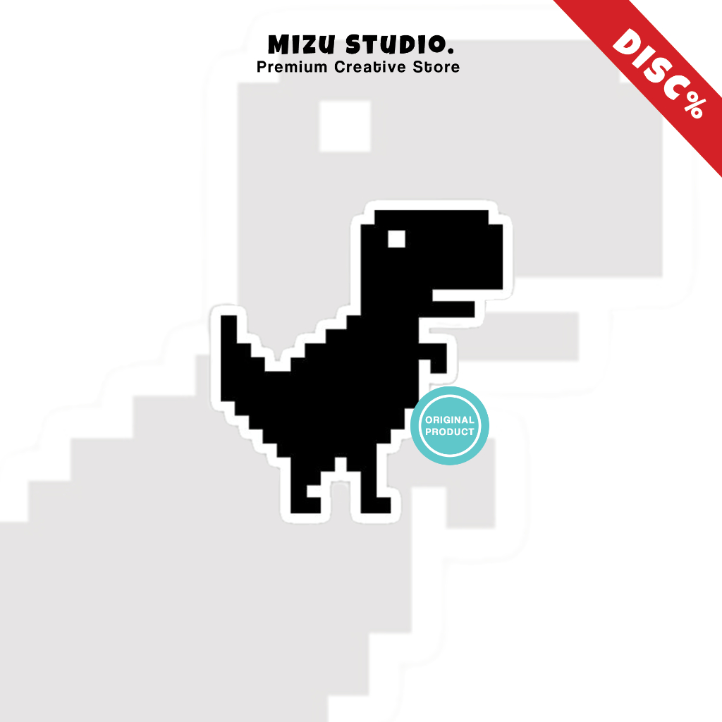 

Sticker Black Dino Pixel Premium