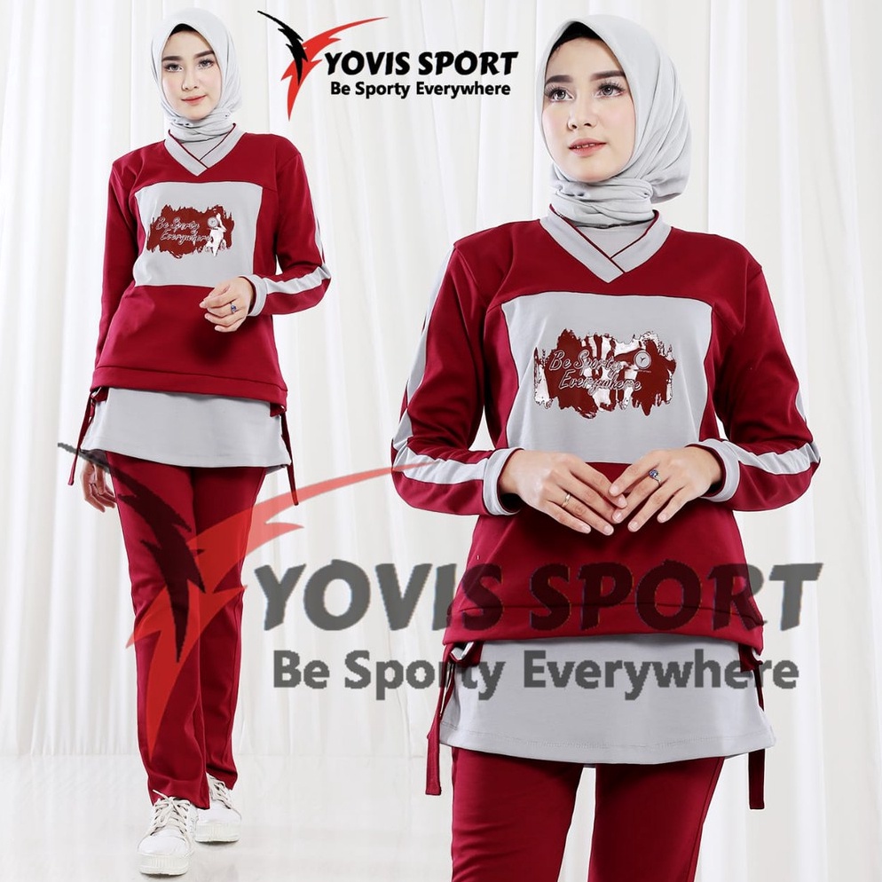 VIRAL Setelan Sablon Ori Yovis Yovis Sport Pakaian Olahraga MuslimahHijab