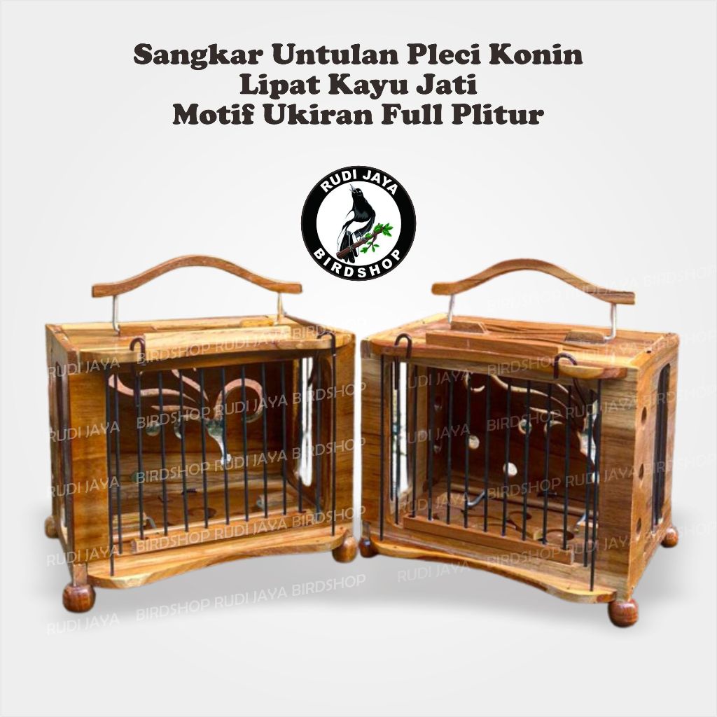 SANGKAR UNTUL UKIR SOGON HERLI BURUNG PLECI KONIN MODEL LIPAT KANDANG UNTULAN BETINA NGECAS LOMBA