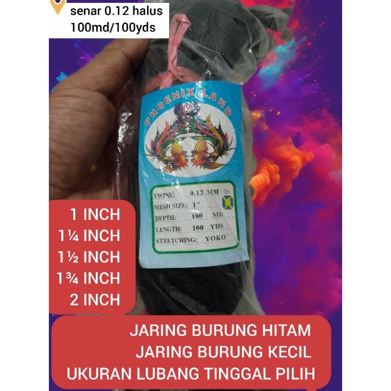 JARING BURUNG KECIL   100mdx100yds JARING hitam 0.12 lubang 1 inch 1¼ inchi 1½ INCH 1¾ INCH 2 inch j
