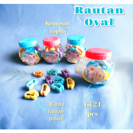 

Rautan Pensil + Toples isi 24pcs || Serutan Pensil Warna Warni Toples || OROTAN TOPLES