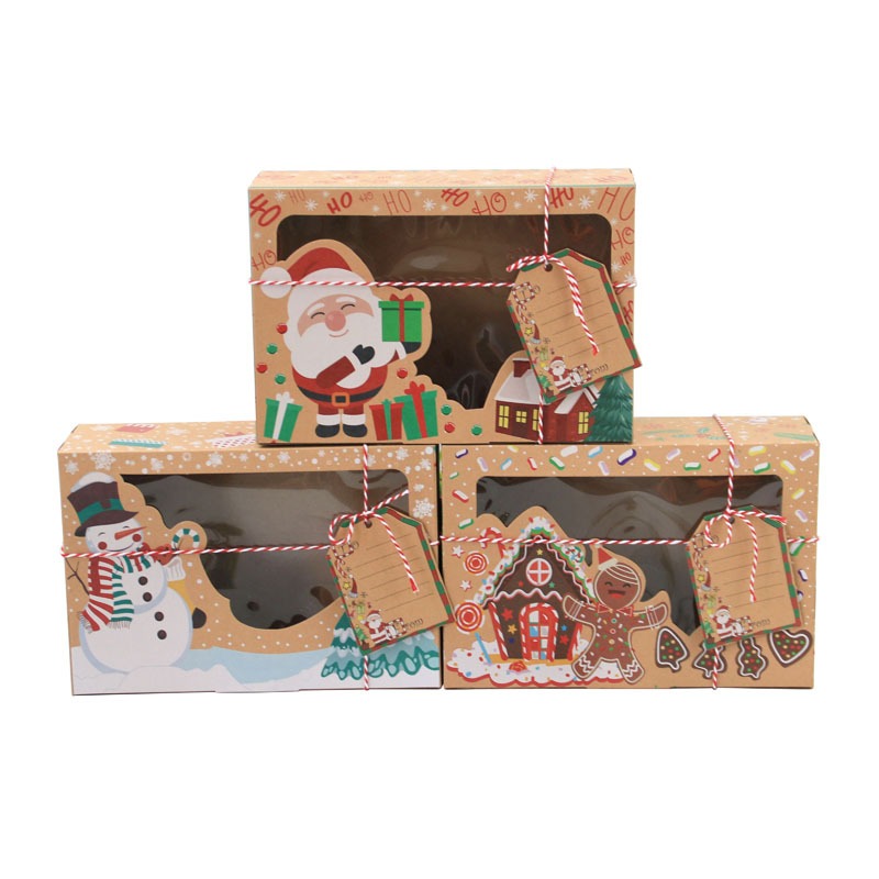 

Box Natal Kraft Window Gingerbread Termasuk Kartu Tag dan Tali - Kardus Christmas 22x15x7 tebal 250gr